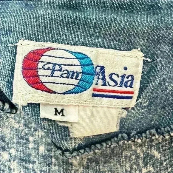 PAN ASIA Vintage Women's 80's Acid Wash Long Denim Jean Jacket With Hood - Picture 4 of 13